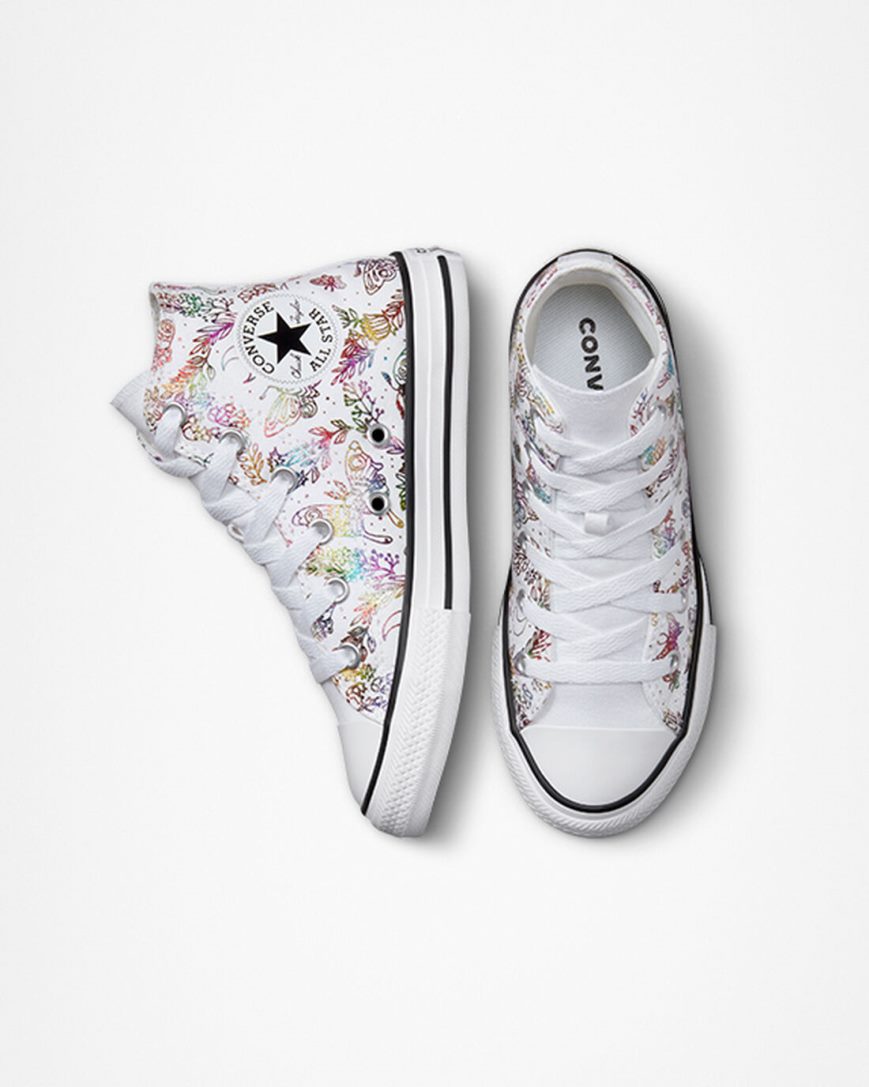 Tenis Converse Chuck Taylor All Star Butterfly Shine Cano Alto Menina Branco Rosa Roxo Azuis | PT T0TP740